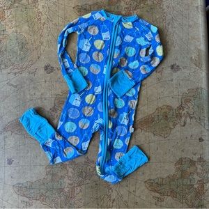 Little Sleepies blue milk and cookies zippie size 12/18 months